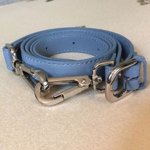 Skinny Blue Leather & Chrome Latch Belt